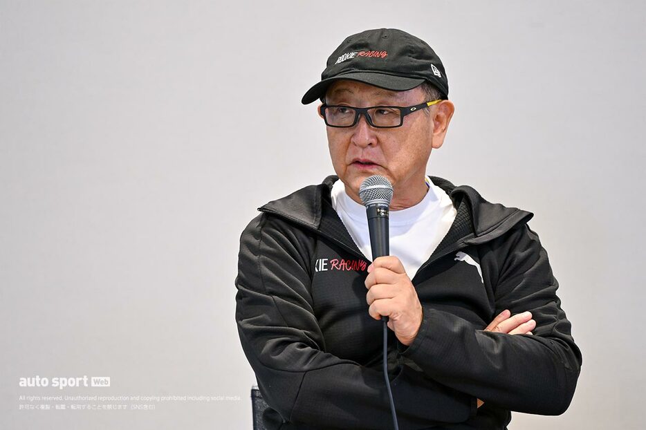 2024スーパー耐久第7戦富士　トヨタ自動車会長として登壇した豊田章男STMO理事長