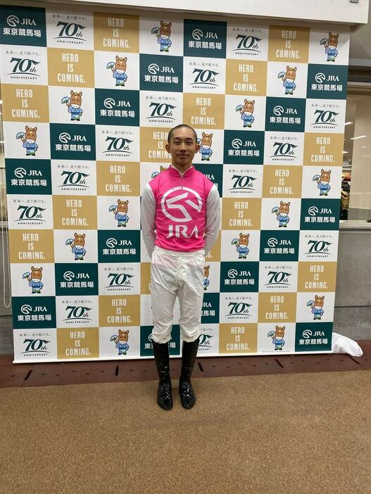 第4回模擬レースを勝利した舟山瑠泉くん　2024年11月8日、東京競馬場（撮影・綿越亮介）