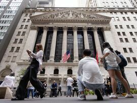 Pedestrians near the New York Stock Exchange.