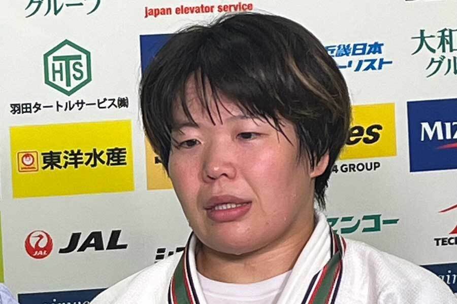 女子78キロ級で優勝した梅木真美【写真：編集部】