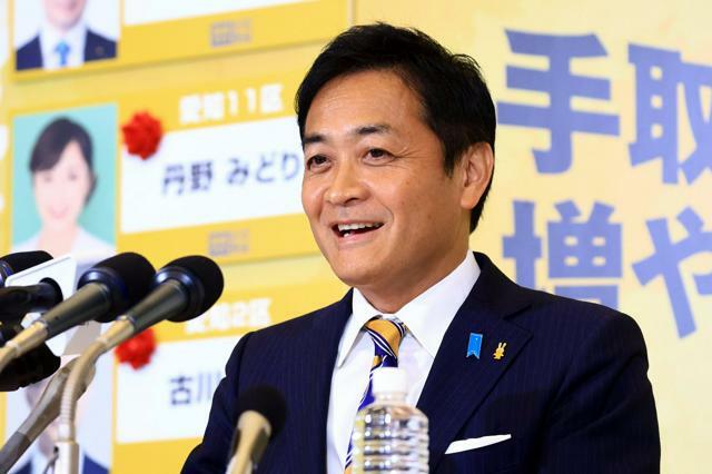 国民民主党の玉木雄一郎代表=2024年10月27日午後10時59分、東京都新宿区、長島一浩撮影