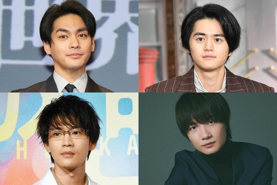 上段左から柳楽優弥、鈴鹿央士、下段左から松下洸平、神木隆之介