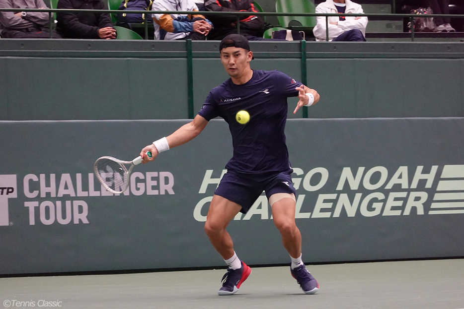 準々決勝進出を決めた島袋将（写真：Tennis Classic）