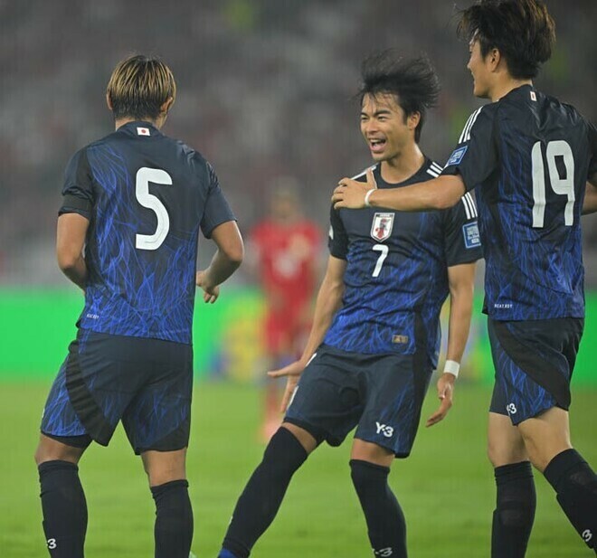 日本はインドネシアに４－０で完勝した。写真：金子拓弥 (サッカーダイジェスト写真部／現地特派)