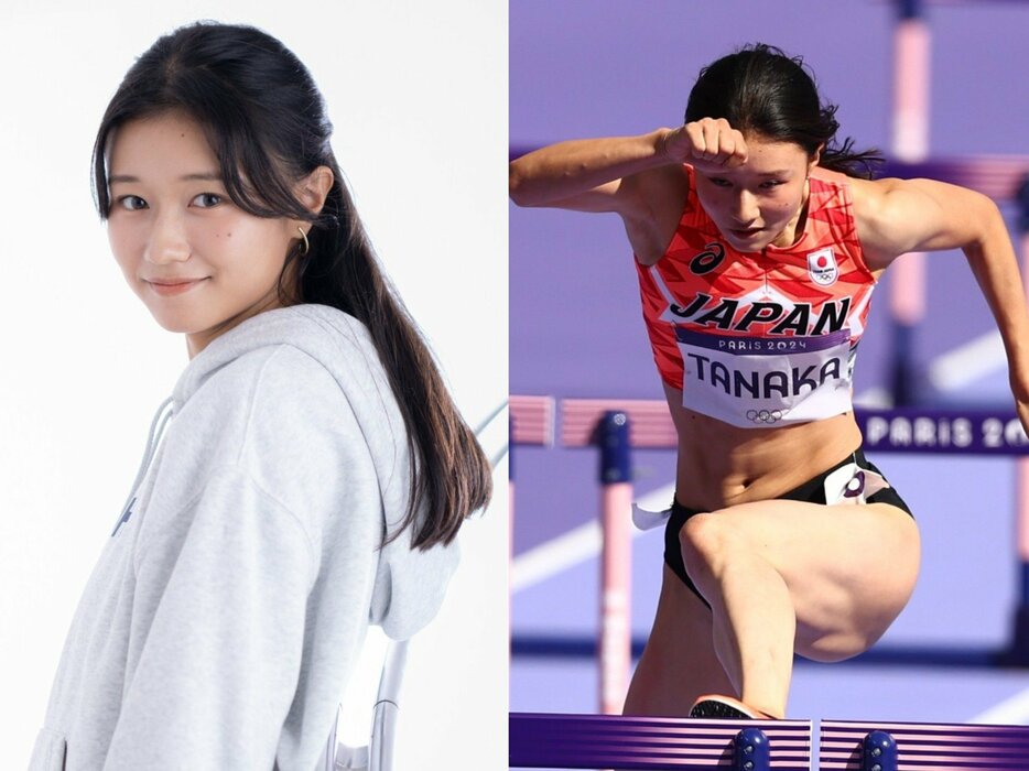 五輪では多くのファンの注目を集めた田中佑美（25歳）。春先にはファッション誌のモデルも務めるなど、多様な活躍を見せるが「あくまで陸上が100％」と本人 photograph by (L)Shiro Miyake、(R)JMPA