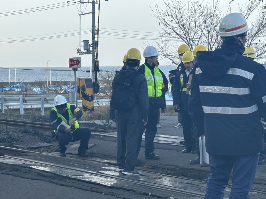 運輸安全委員会の現地調査　北海道・森町