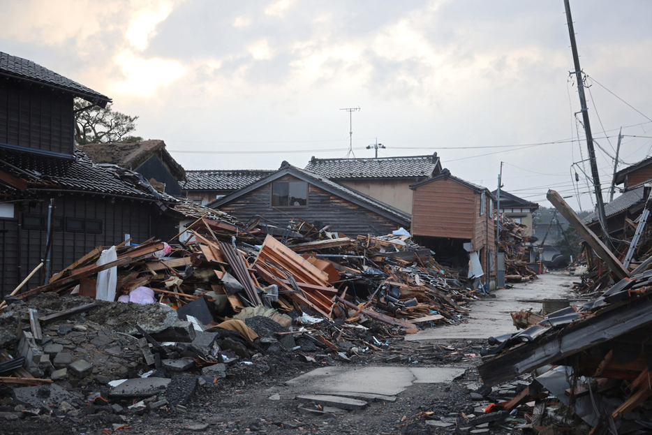 能登半島地震の被災地＝３月１日、石川県珠洲市