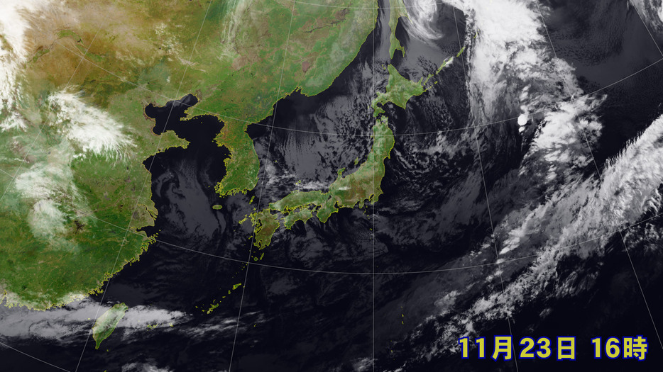 23日(土)午後4時の雲の様子