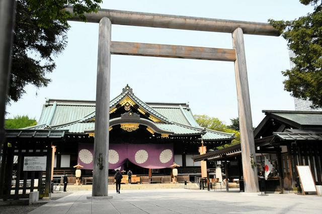 靖国神社=2022年4月21日、東京都千代田区