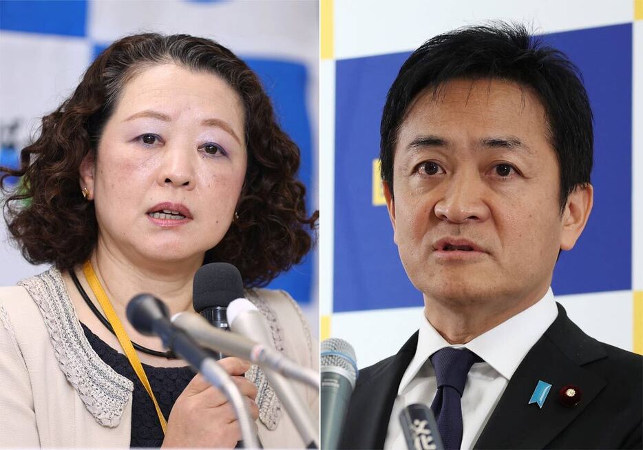 国民民主党の玉木雄一郎代表（写真右）と連合の芳野友子会長