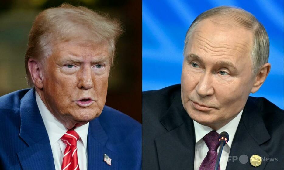 ドナルド・トランプ次期米大統領（左）とロシアのウラジーミル・プーチン大統領（2024年11月7日作成）。【翻訳編集】 AFPBB News