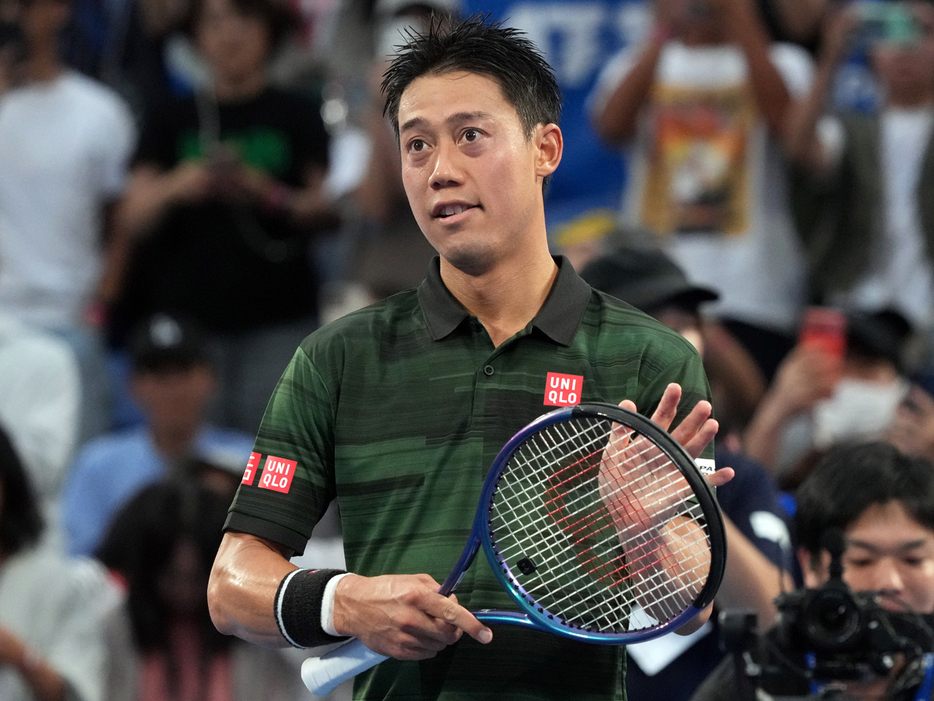 写真は木下グループジャパンオープン（東京・有明テニスの森）での錦織圭（ユニクロ）（Getty Images）