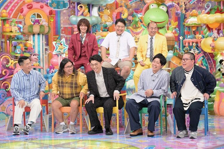 「アメトーーク！」に「ワードセンス憧れ芸人」として出演する（前列左から）ジャングルポケット太田、ロッチ中岡、さや香・新山、コットン西村、ネルソンズ・和田まんじゅう、（後列左から）ぱーてぃーちゃん・すがちゃん最高No.1、ラランド・ニシダ、きしたかの高野