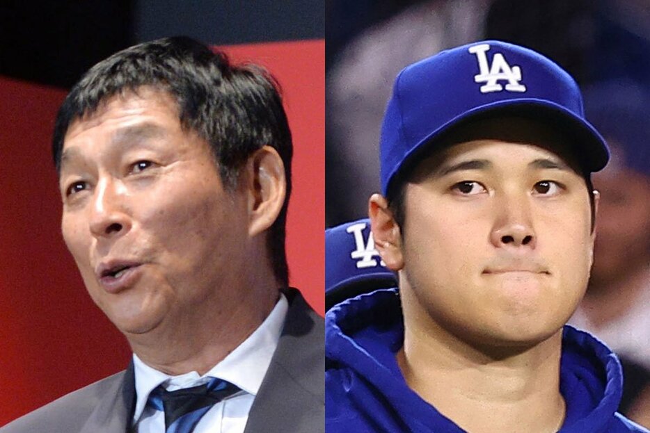 明石家さんま(左)とドジャース・大谷翔平