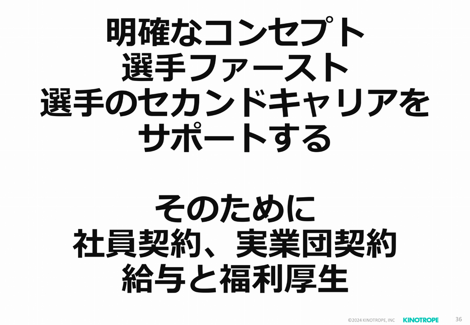 「選手ファースト」という明確なブランドプロミスを提示