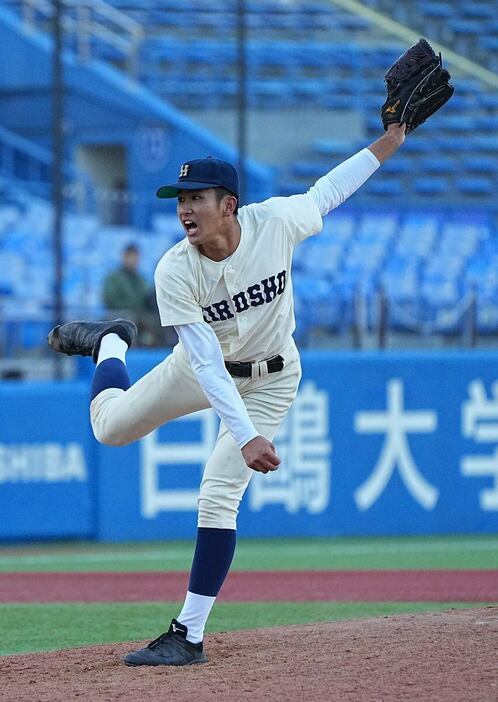 広島商高・大宗和響が184球の熱投を見せた（撮影・土谷創造）