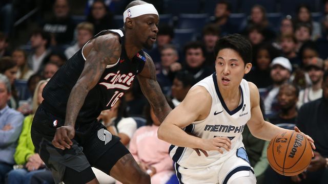 NBAグリズリーズの河村勇輝選手(写真：USA TODAY Sports/ロイター/アフロ)