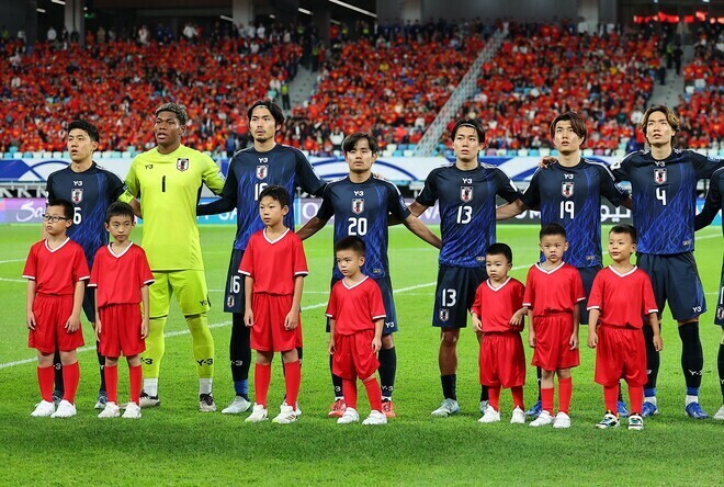 グループCの首位を独走する日本代表。写真：梅月智史（サッカーダイジェスト写真部／現地特派）