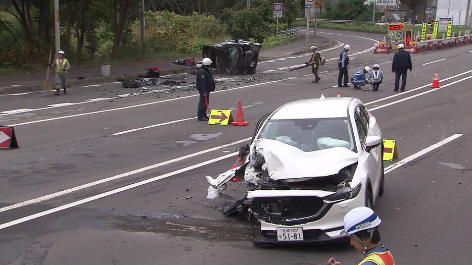 9月に飲酒運転事故があった現場（小樽市）