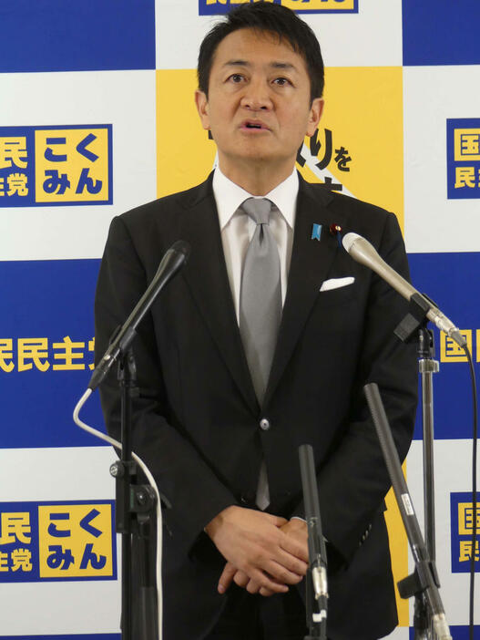 定例会見に臨む国民民主党の玉木雄一郎代表（撮影・中山知子）