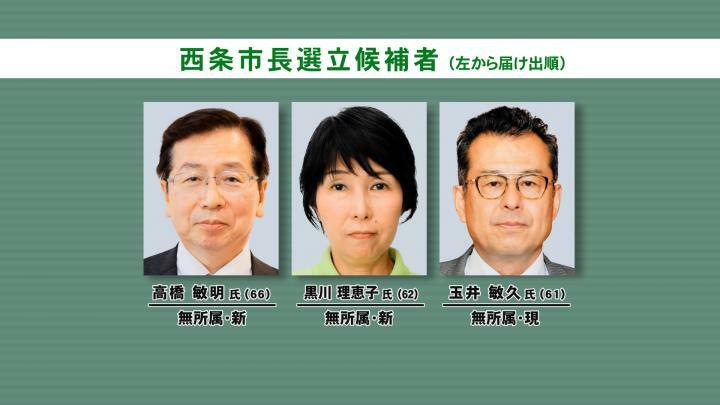 西条市長選投票締め切り　深夜に大勢判明へ