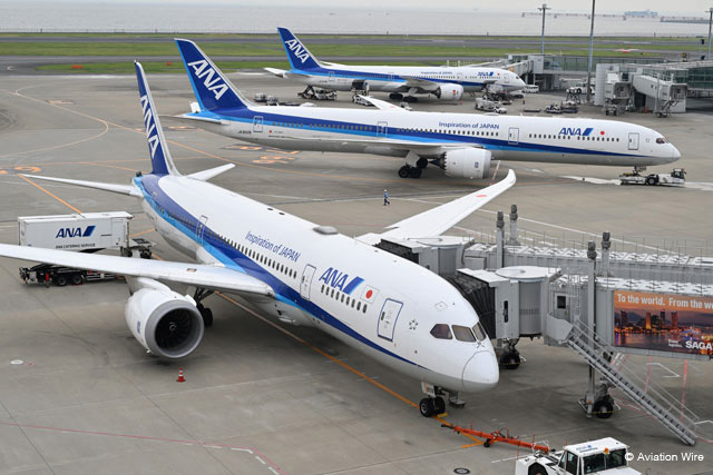 24年度上期の利用率が国際線77.9％、国内線74.0％だったANA＝24年4月 PHOTO: Tadayuki YOSHIKAWA/Aviation Wire