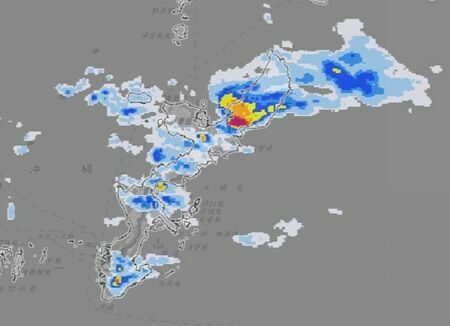 15日午前9時35分の雨雲の動き（気象庁のHPから）