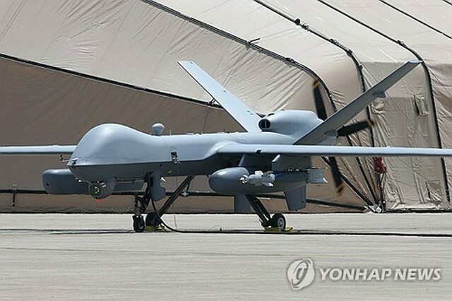 米空軍の無人機「MQ9リーパー」（国防日報提供）＝（聯合ニュース）≪転載・転用禁止≫