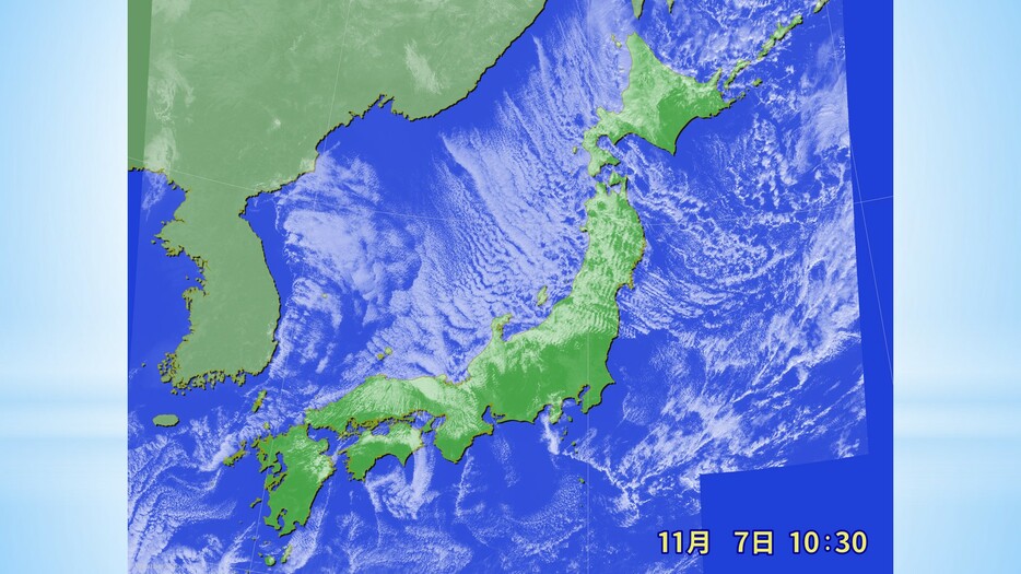 7日(木)午前10時30分の雲の様子