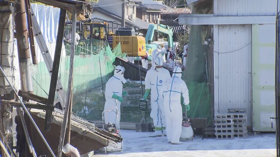 鳥インフルエンザが確認された養鶏場 岐阜県本巣市