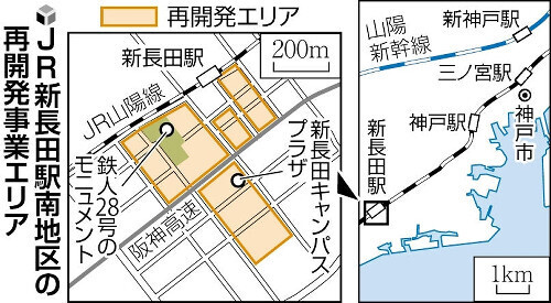 ＪＲ新永田駅南地区の再開発事業エリア