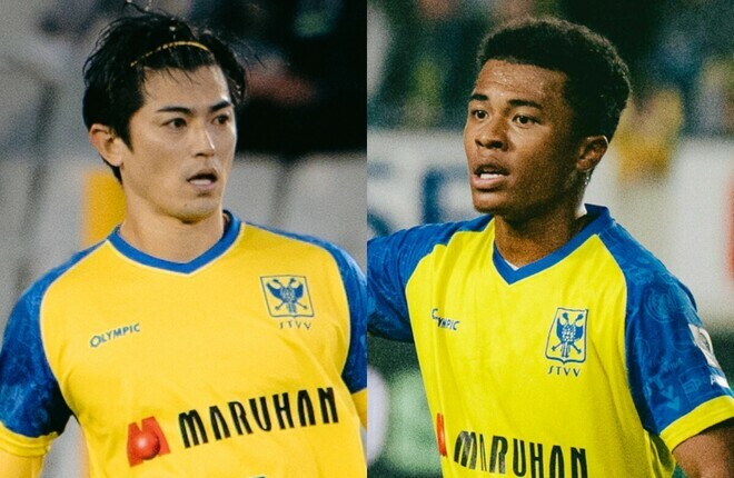 クラブと日本代表で共に戦う谷口（左）と藤田（右）。(C)STVV