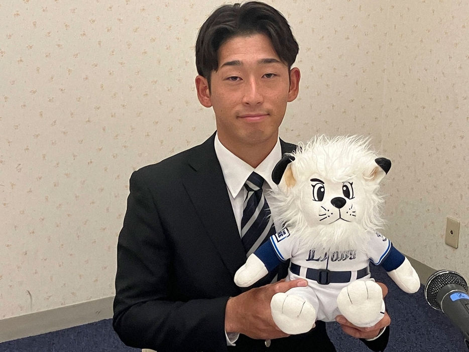 西武と入団合意した神奈川大・佐藤太陽内野手（C）SEIBU Lions