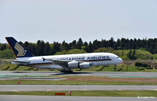 成田への投入期間を短縮するシンガポール航空のA380＝PHOTO: Tadayuki YOSHIKAWA/Aviation Wire