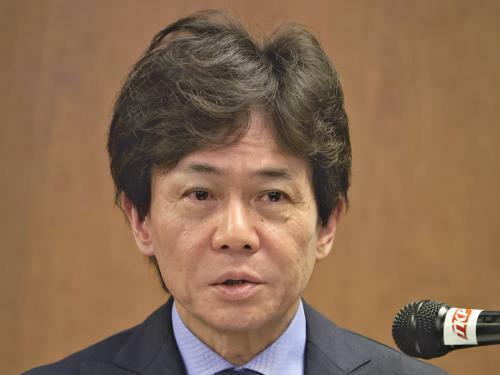 記者会見で説明する今村洋史・元衆院議員（６日午前１０時５９分、東京都新宿区で）＝横山就平撮影