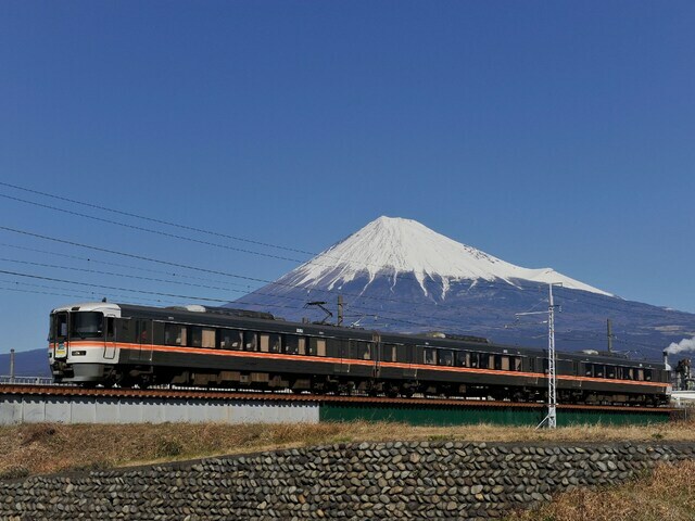 富士山をバックに快走する「特急ふじかわ」（写真提供＝JR東海）