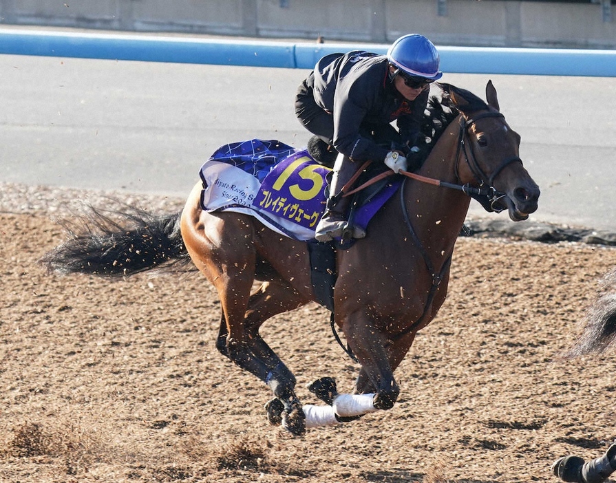 ＜マイルCS＞Wコースで追い切ったブレイディヴェーグ（撮影・村上　大輔）