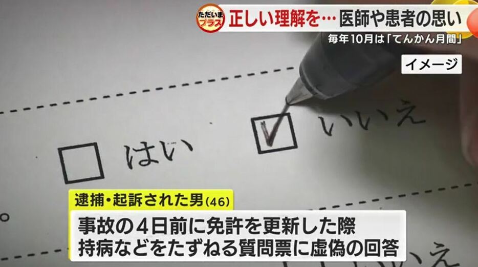 免許更新の質問票で虚偽の申告