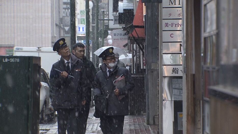 緊急防火指導の様子