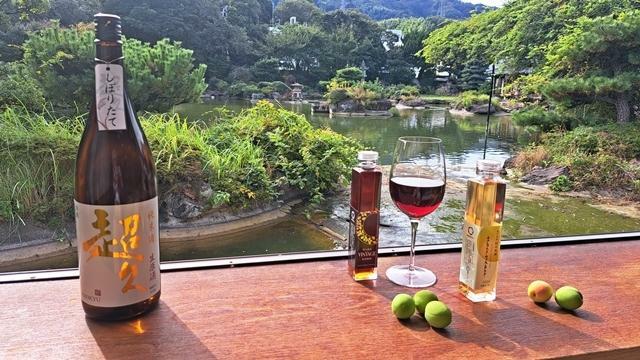 「超久しぼりたて」（左）と「梅酒ヌーボー」（右）