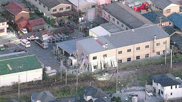 爆発があった工場=2024年11月29日、愛知県高浜市、メ～テレ提供