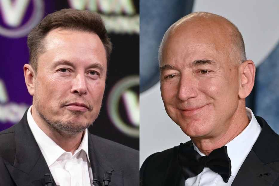 イーロン・マスクとジェフ・ベゾス（Shutterstock）