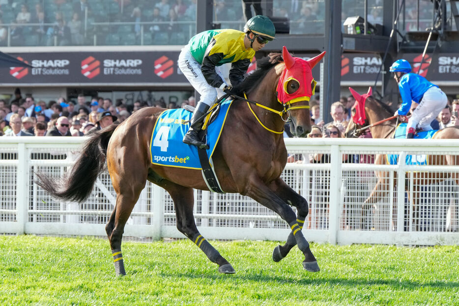 コーフィールドC・ワープスピードと菅原明良騎手（Photo by George Sal/Racing Photos）