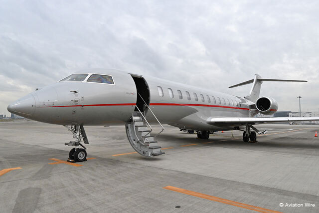 VistaJetが羽田空港で公開したビジネスジェットGlobal 7500＝24年11月26日 PHOTO: Tadayuki YOSHIKAWA/Aviation Wire