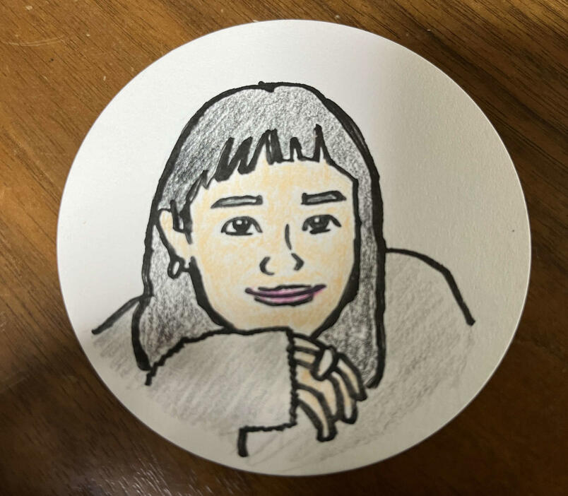 映画監督谷健二氏が描いた奈緒の似顔絵