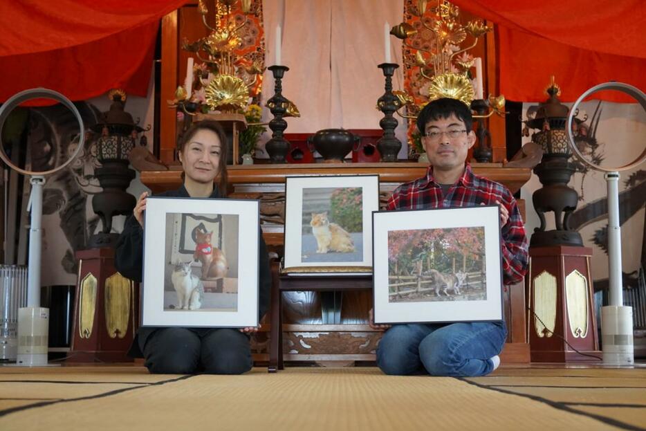 長光寺猫寮寮長の池田佳未さん（左）と小森正孝さん