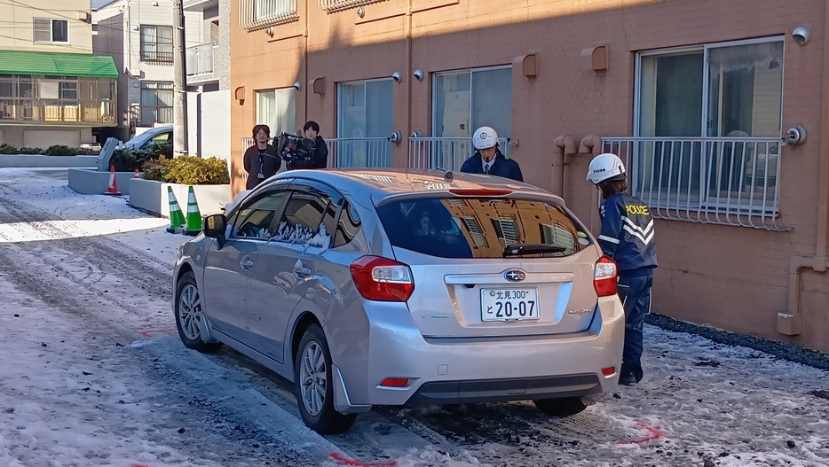 男の子が車体の下に潜り込んだ現場（札幌市北区北37条西2丁目）