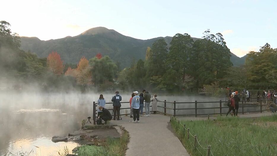 7日朝の金鱗湖