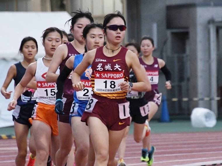 自身初の10000mレースに臨んだ名城大の上野寧々（撮影・井上翔太）