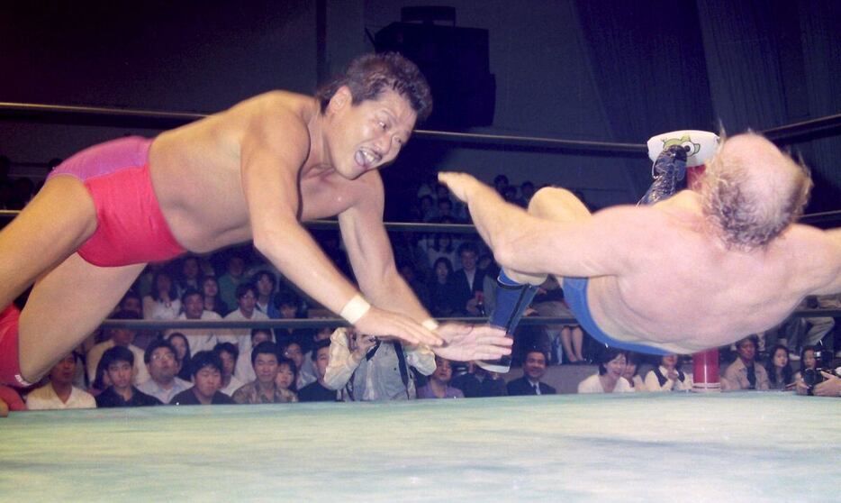 全日本プロレス時代にドリー・ファンク・ジュニアと対戦したマイティ井上さん